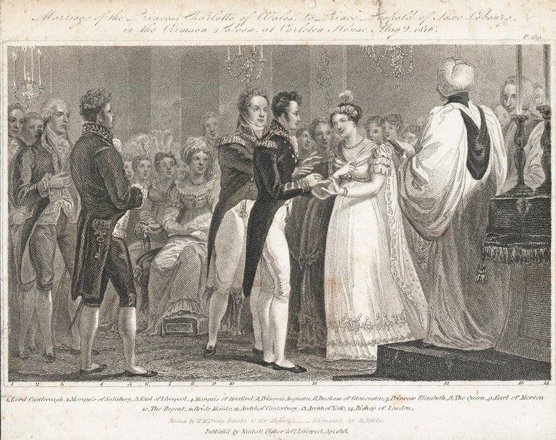 Prinsesse Charlottes bryllup av William Marshall (after) Craig