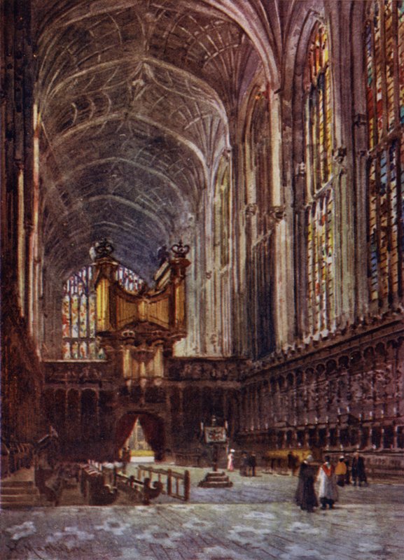 Kings College Chapel Interiør fra koret av William Matthison