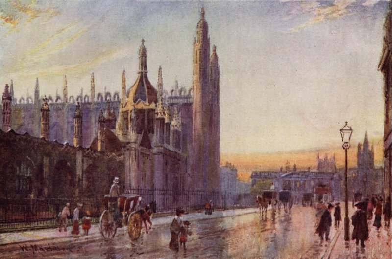 Kings College Gateway and Chapel, Twilight Effect av William Matthison