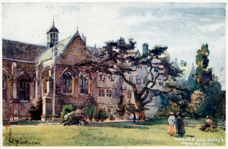Wadham College fra hagen av William Matthison
