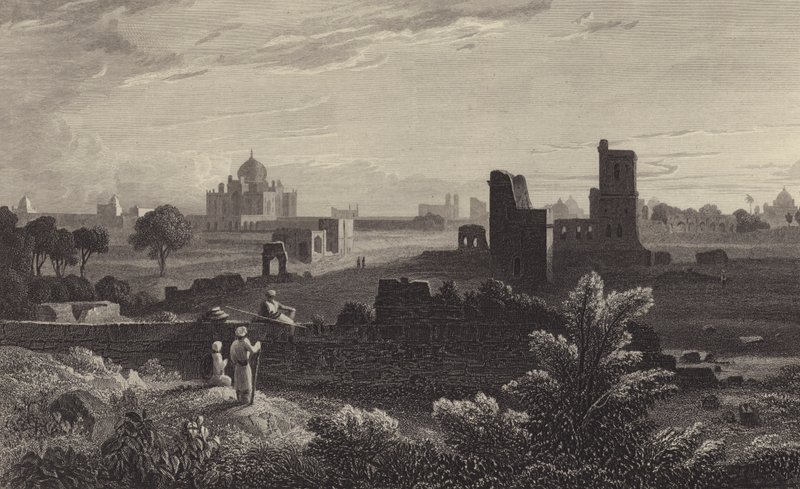 Graven til Humayun, Delhi (gravering) av William Purser