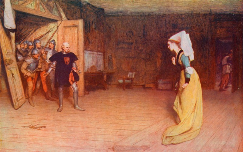 Shakespeare: Talbot og grevinnen av Auvergne, kong Henry VI, del I, akt II, scene 3 (litho-farge) av William Quiller (after) Orchardson