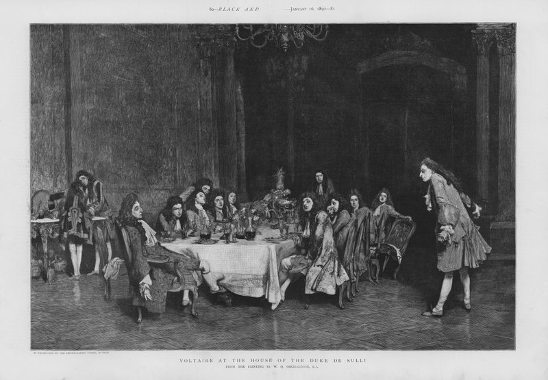 Voltaire ved huset til hertugen av Sulli (litho) av William Quiller (after) Orchardson