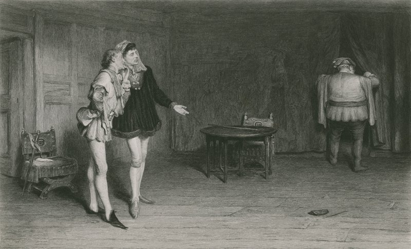 Prins Henrik, Points og Falstaff, kong Henrik IV, første del av William Quiller Orchardson
