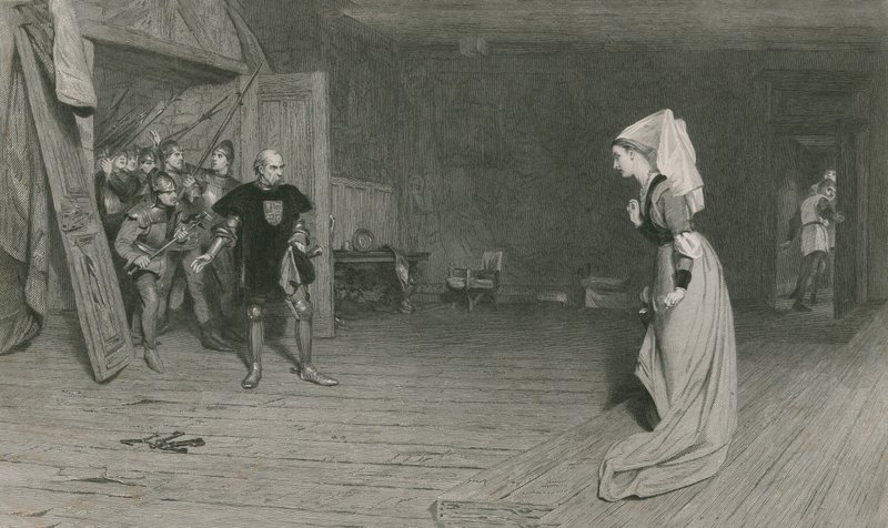 Talbot og grevinnen av Auvergne, kong Henry VI, første del av William Quiller Orchardson