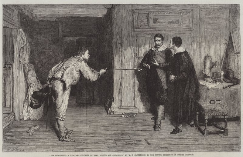 Utfordringen, en puritaners kamp mellom ære og samvittighet av William Quiller Orchardson