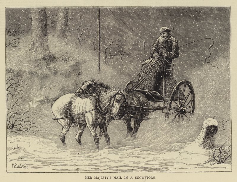 Hennes Majestets post i en snøstorm av William Ralston