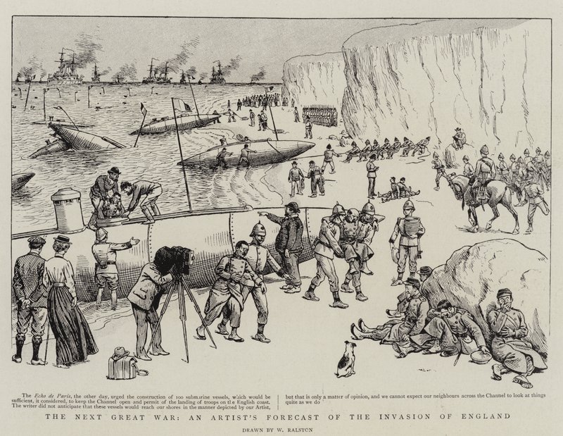 Den neste store krigen, en kunstners prognose for invasjonen av England av William Ralston