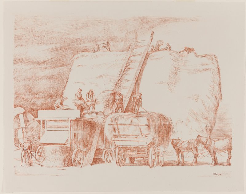 Tresking av hvete av William Rothenstein