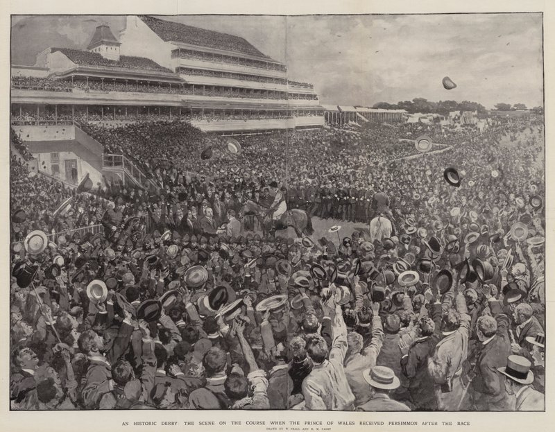 Et historisk derby, scenen på banen da prinsen av Wales mottok Persimmon etter løpet av William Small