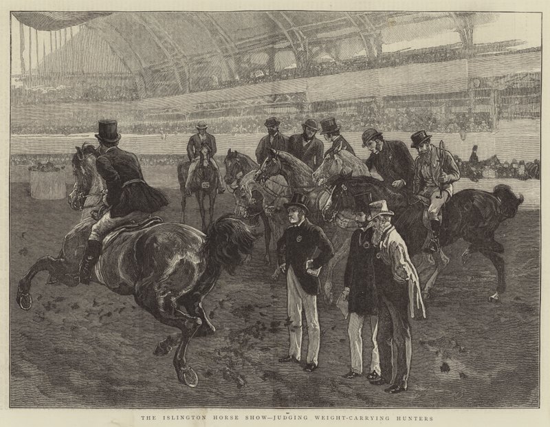 Islington Horse Show, dømmer vektbærende jegere av William Small