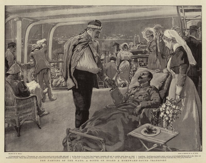 Veiene skilles, en scene om bord på en hjemgående transport av William Small