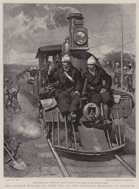 The Seventh Hussars på vei til Disturbed District i Rhodesia av William Small