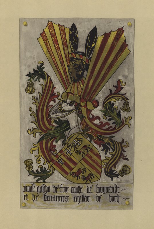 Sir Gaston de Foix, greve av Longueville og Benanges, kaptein de Buch, c 1438-c 1458 (chromolitho) av William St John Hope