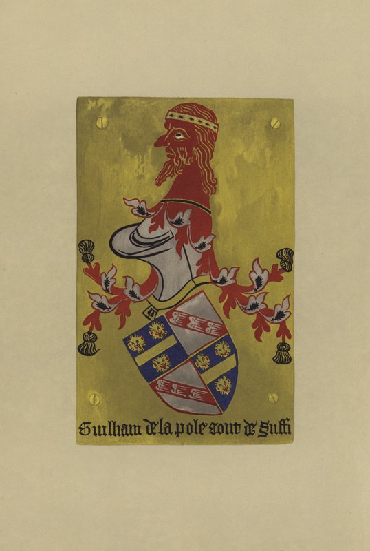 Sir William de la Pole, greve av Dreux, jarl av Pembroke, og markis og hertug av Suffolk, 1421-1450 (chromolitho) av William St John Hope