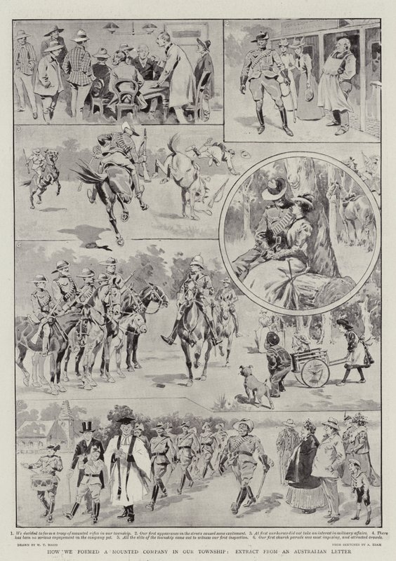 Hvordan vi dannet et montert selskap i byen vår, utdrag fra et australsk brev av William T. Maud