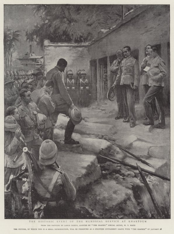 Til minne om Gordon, historiebegivenheten til minnegudstjenesten i Khartoum av William T. Maud