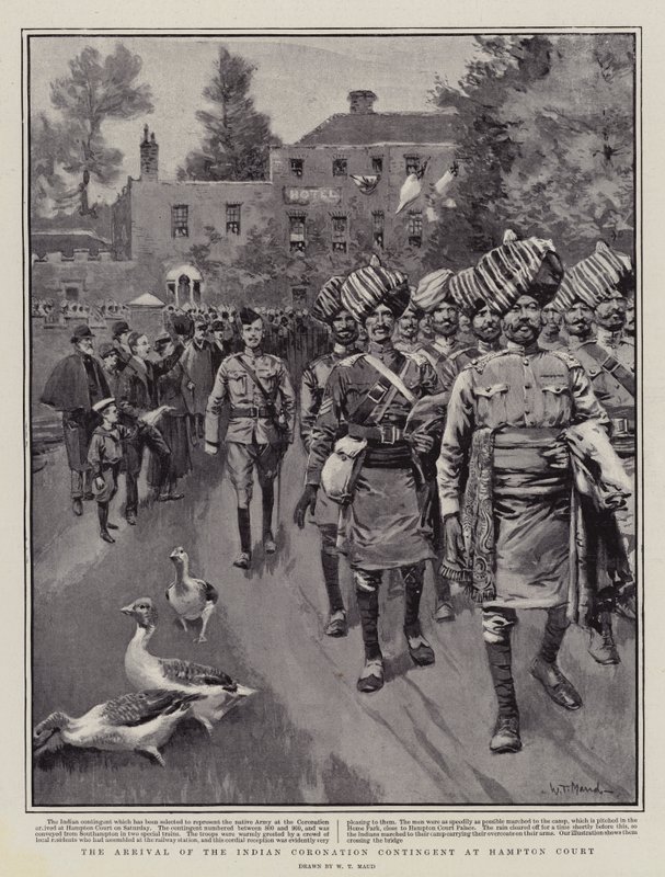 Ankomsten av den indiske kroningskontingenten til Hampton Court av William T. Maud
