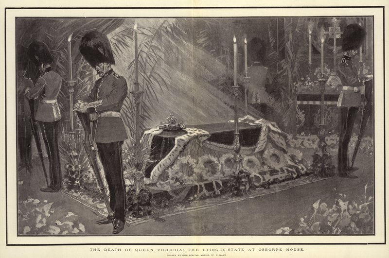 Dronning Victorias død, den liggende i Osborne House av William T. Maud