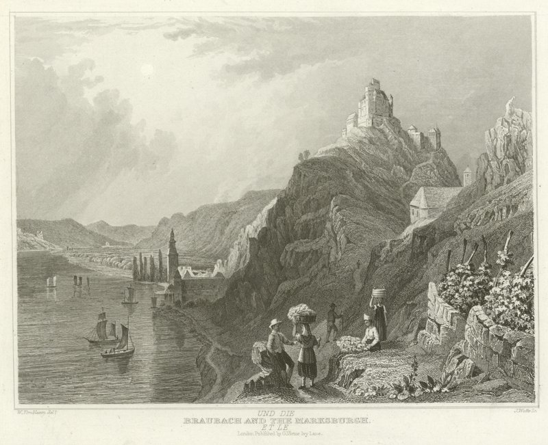 Braubach og Marksburgh av William Tombleson