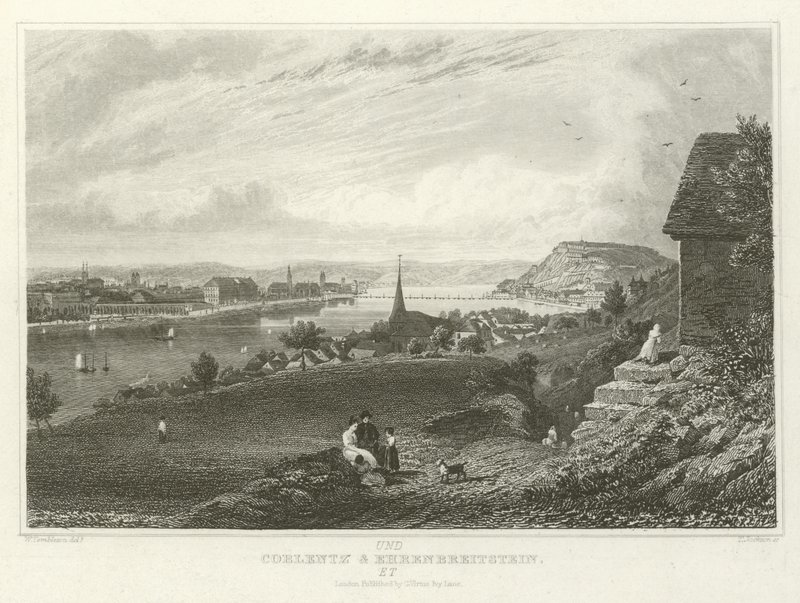 Coblentz og Ehrenbreitstein av William Tombleson