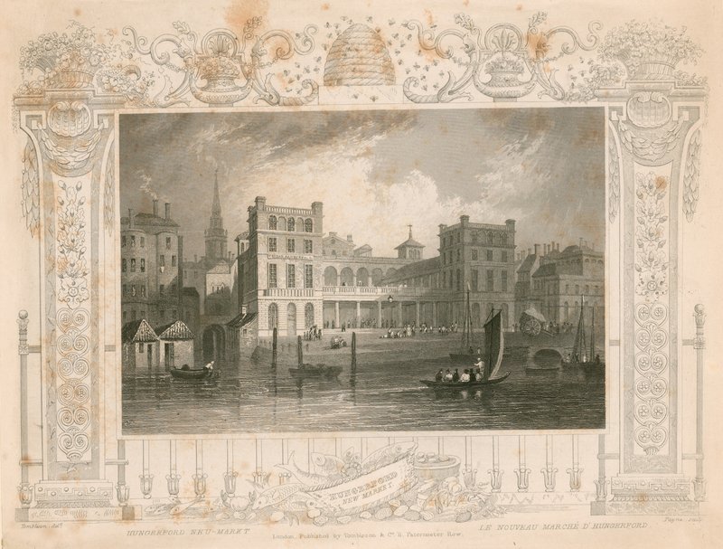 New Hungerford Market, London av William Tombleson
