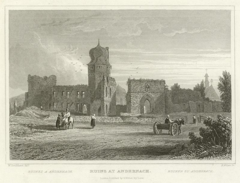 Ruiner ved Andernach av William Tombleson
