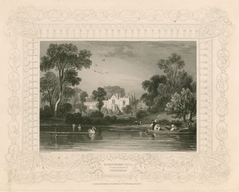 Strawberry Hill, Twickenham, London; Lord Waldegraves av William Tombleson