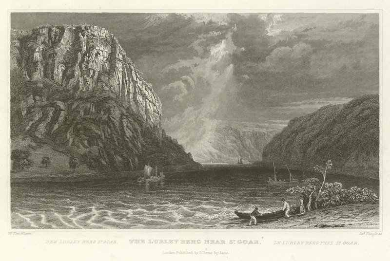 Lurley Berg nær St Goar av William Tombleson