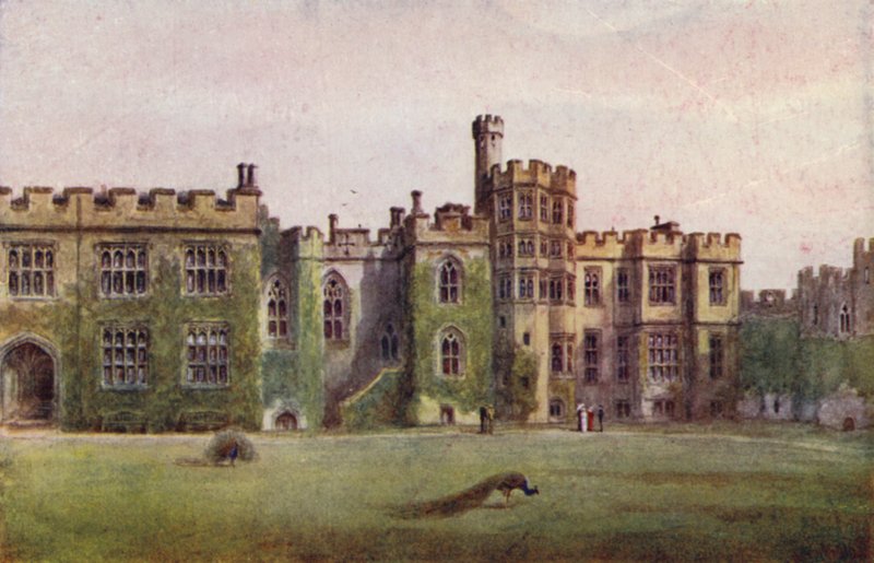 Warwick Castle: The Chapel Entrance (farge litho) av William W. Quatremain