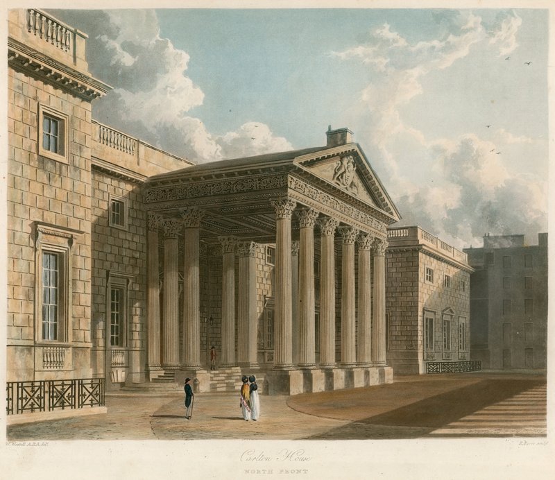 Carlton House, London, nord foran av William Westall