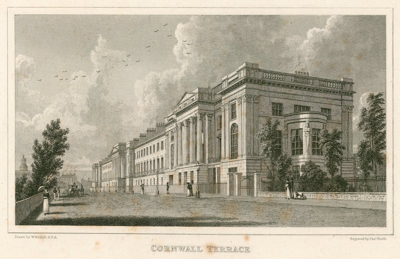 Cornwall Terrace, Regent's Park, London av William Westall