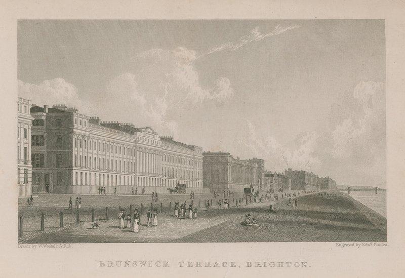 Generell utsikt over Brunswick Terrace i Brighton av William Westall