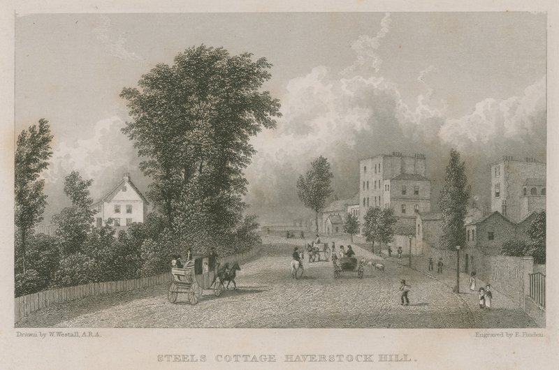 Sir Richard Steeles hytte, Haverstock Hill av William Westall