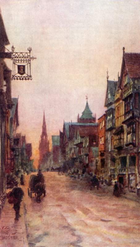 Chester, Eastgate Street (farge litho) av William Wiehe Collins