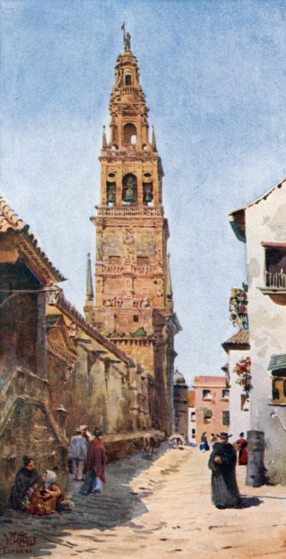Cordoba, Campanario Tower (farge litho) av William Wiehe Collins