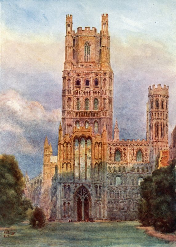 Ely, fra vestfronten (farge litho) av William Wiehe Collins