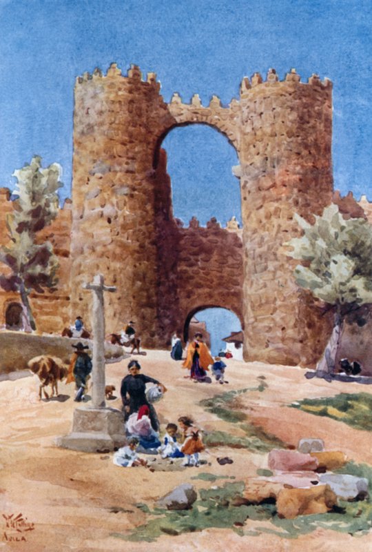 Gateway ved Avila, St. Vincent Gate (litho-farge) av William Wiehe Collins