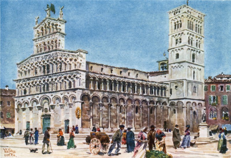 Lucca. S. Michele (litho farge) av William Wiehe Collins