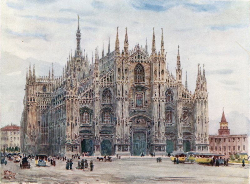 Milan. Katedralen (farge litho) av William Wiehe Collins