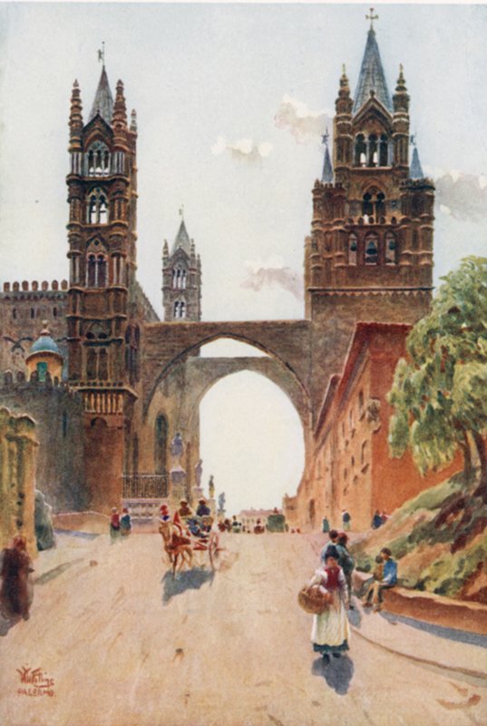 Palermo. Katedralen (farge litho) av William Wiehe Collins