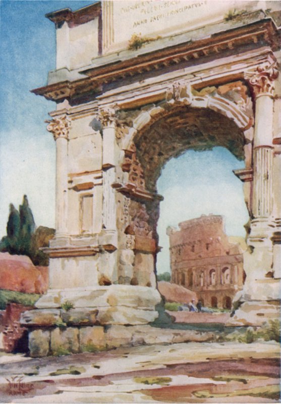 Roma. Titusbuen (farge litho) av William Wiehe Collins