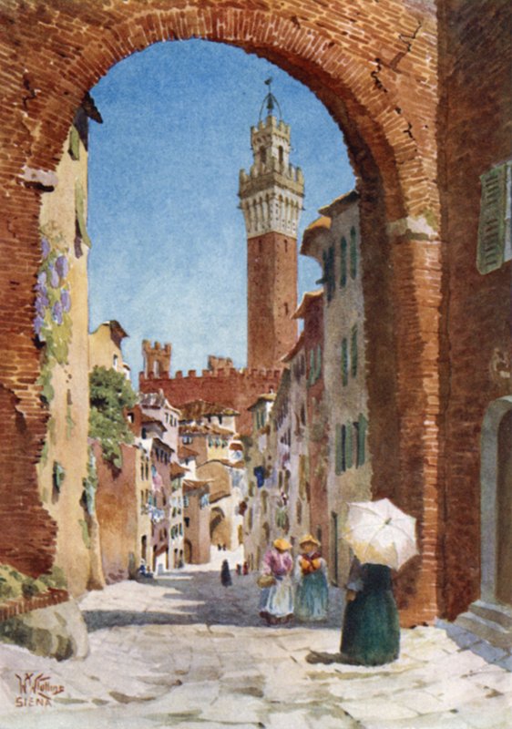 Siena. Interiør av katedralen (farge litho) av William Wiehe Collins