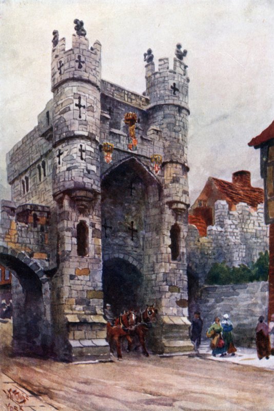 York, Monk Bar (farge litho) av William Wiehe Collins