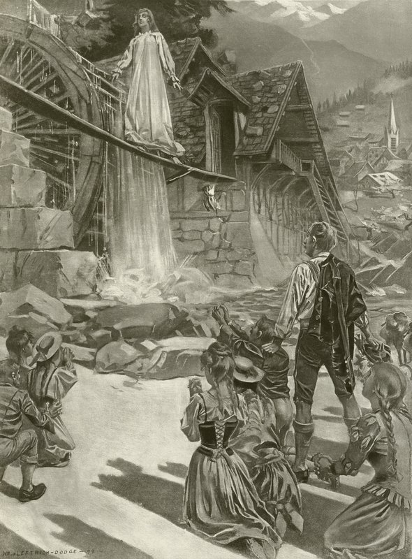 La Sonnambula, akt III scene ii (gravyr) av William de Leftwich Dodge