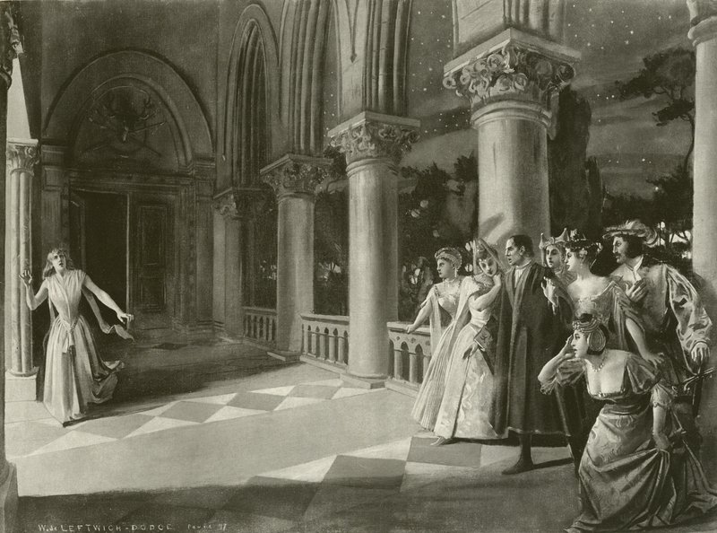 Lucia di Lammermoor, akt III scene vi (gravyr) av William de Leftwich Dodge