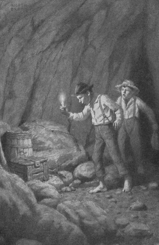 "Herregud, Huck, se her!" utbrøt Tom (litho) av Worth Brehm
