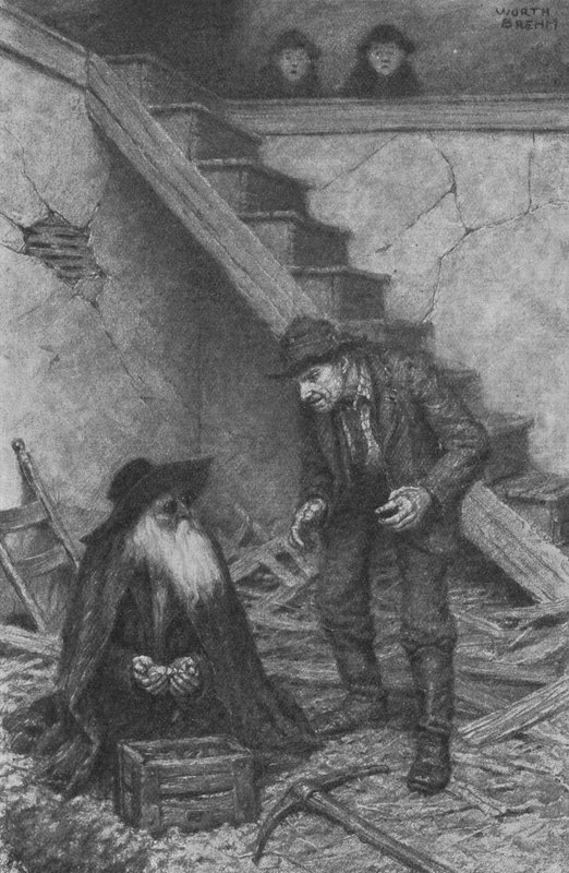 "Pard, det er tusenvis av dollar her," sa Injun Joe (litho) av Worth Brehm