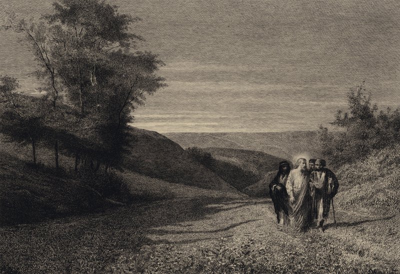 Jesus og hans disipler på veien til Cæsarea av after Albert Robida