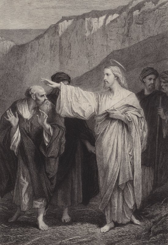 Jesus gir Peter sitt ansvar av after Albert Robida